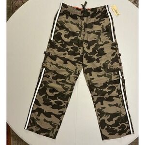 VTG Y2K Cherokee Camo Cargo Pants Reflective Stripe Streetwear Utility Womens L